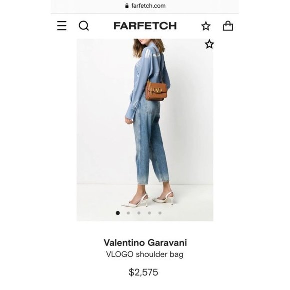 VALENTINO Vsling Small Grained Brown Leather Shoulder Bag - Picture 2 of 12